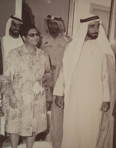 DUBAI.29th April 2008.Umm Kulthum  antique Indian pearl necklace at the Christie's Dubai Sale held at the Emirates Towers hotel. .Stephen Lock  /  The National. COPY PIC: Umm Kulthum with Sheikh Zayed (who gave her the necklace) taken in the early 1970's *** Local Caption *** na30-necklaceTurn.jpg