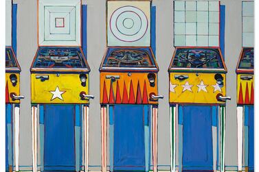 Wayne Thiebaud (b. 1920), Four Pinball Machines, 1962, which sold for $20,137,500. Courtesy Christie's