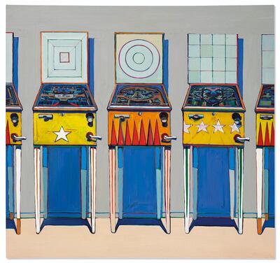 Wayne Thiebaud (b. 1920), Four Pinball Machines, 1962, which sold for $20,137,500. Courtesy Christie's