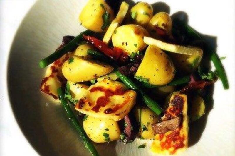 warm new potato salad with halloumi and green beans. Silvia Razgova / The National