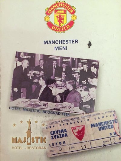 Manchester United memorabilia pics from the last time they played in Belgrade, February 5, 1958. Courtesy Andy Mitten