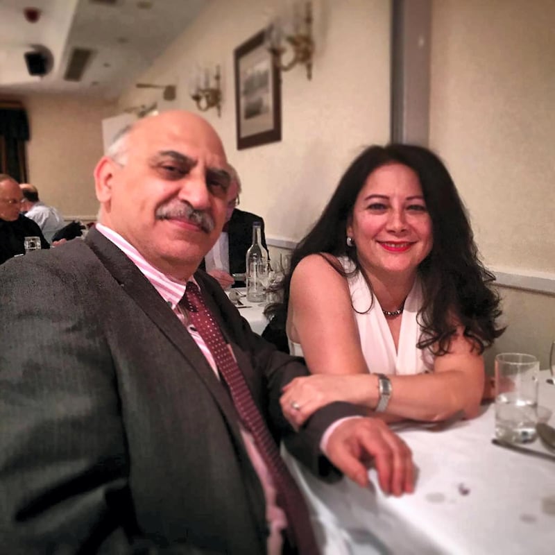 Anoosheh Ashoori with his wife Sherry Izadi before his arrest in Iran in 2017. Image provided by family