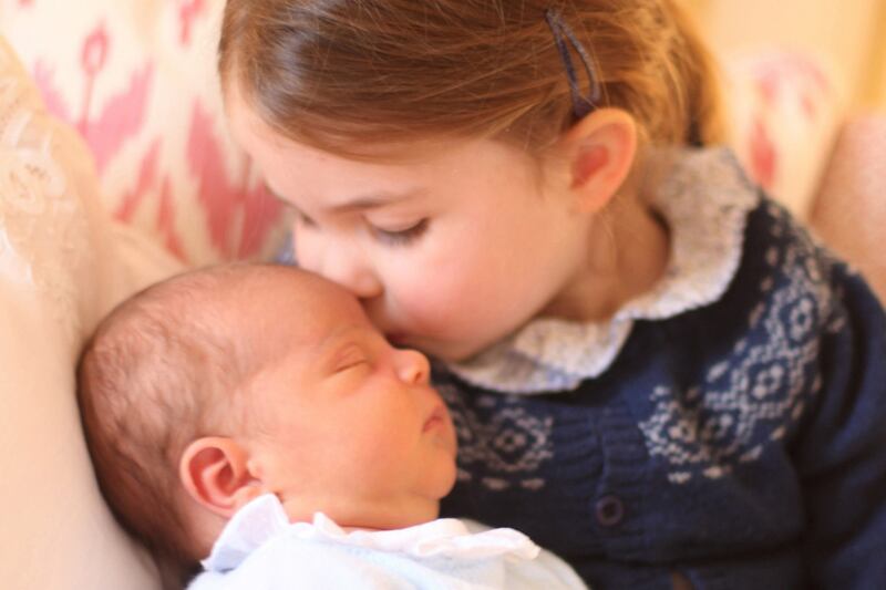 Britain's Princess Charlotte and her brother Prince Louis are seen in this photograph released by Kensington Palace, and taken by Britain's Catherine, Duchess of Cambridge, on Princess Charlotte's third birthday, at Kensington Palace in London, Britain May 2, 2018. Picture taken May 2, 2018.  Catherine, Duchess of Cambridge/Courtesy of Kensington Palace/Handout via REUTERS ATTENTION EDITORS - THIS IMAGE WAS SUPPLIED BY A THIRD PARTY. MANDATORY CREDIT. NO RESALES. NO ARCHIVE. NO SALES. THIS PICTURE WAS PROCESSED BY REUTERS TO ENHANCE QUALITY. AN UNPROCESSED VERSION HAS BEEN PROVIDED SEPARATELY.     TPX IMAGES OF THE DAY