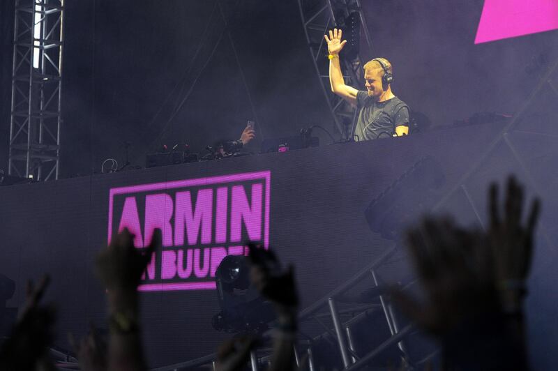MIAMI, FL - MARCH 25: Armin Van Buuren performs on stage at Ultra Music Festival at Bayfront Park on March 25, 2018 in Miami, Florida. (Photo by Sergi Alexander/Getty Images)