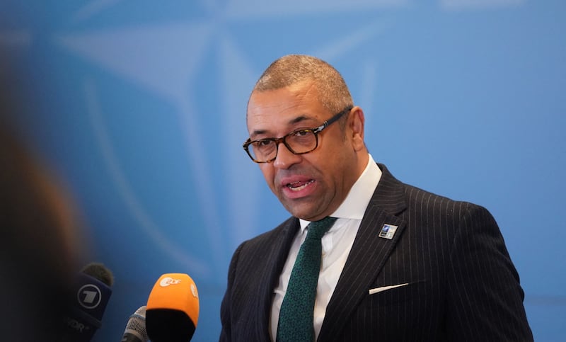 Britain's Foreign Secretary James Cleverly has warned that Russian President Vladimir Putin may use a ceasefire to rearm. AFP.