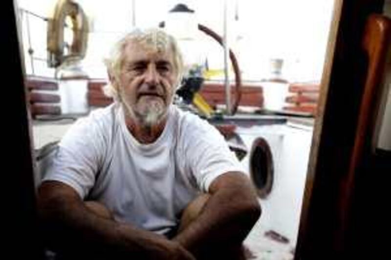 APRIL 2009, Berbera, Somaliland. Former German hostages Juergen and Sabine aboard the Rockwell, the yacht they were aboard when they were initially taken hostage in 2008 APRIL 2009, Berbera, Somaliland. Former German hostages Juergen and Sabine aboard the Rockwell, the yacht they were aboard when they were initially taken hostage in 2008