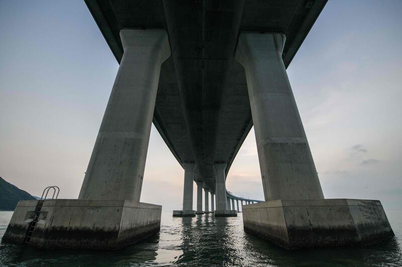 A look underneath the bridge. AFP Photo