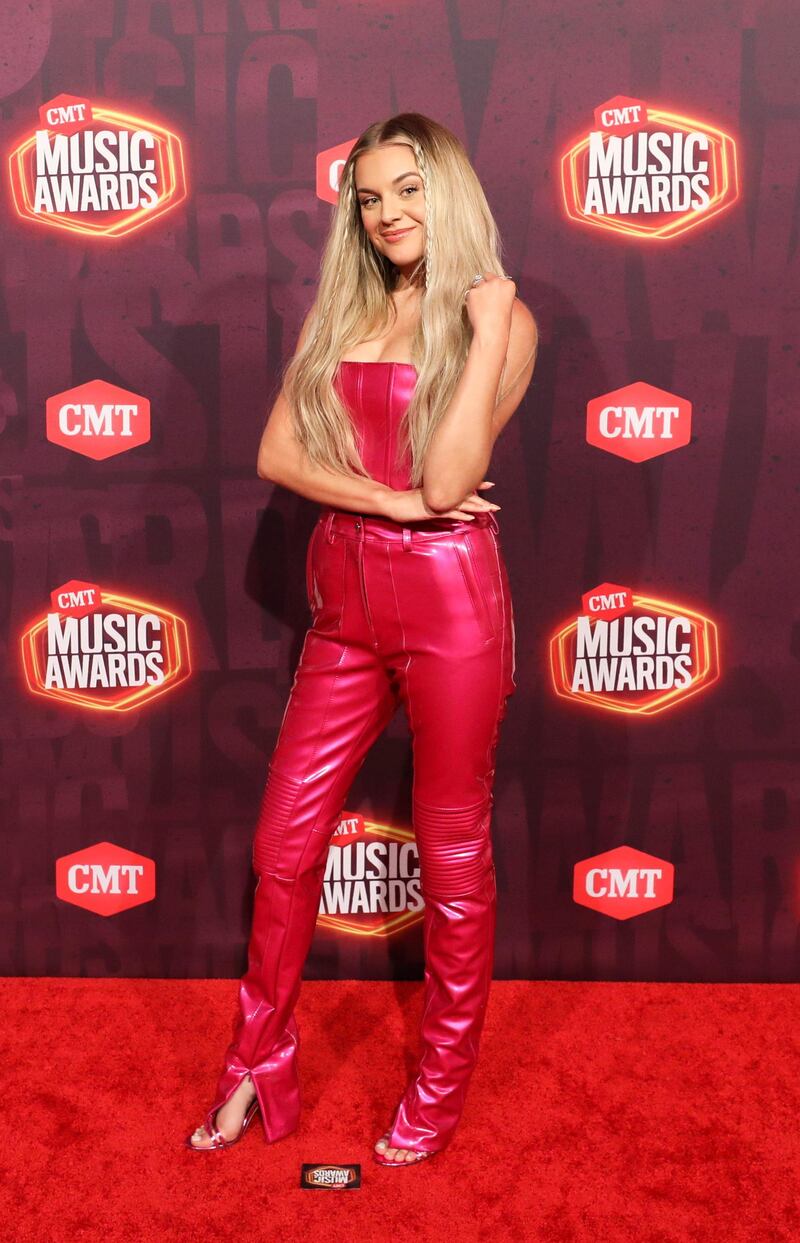 Singer Kelsea Ballerini arrives for the CMT Music Awards at Bridgestone Arena in Nashville, Tennessee, on June 9, 2021. Reuters