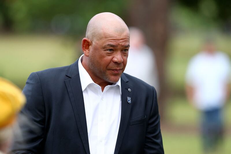 Andrew Symonds arrives to attend the state memorial service for the former Australian cricketer Shane Warne. AFP