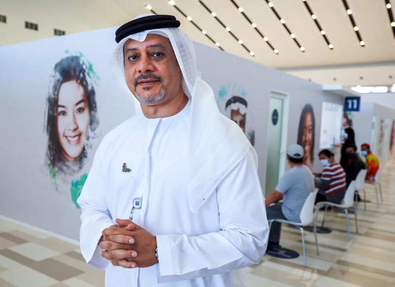 Abu Dhabi, United Arab Emirates, January 12, 2021. SEHA Vaccination Centre at the Abu Dhabi Cruise Terminal area.
--  Mohamed Hawas Al Sadid, CEO of SEHA.
Victor Besa/The National
Section:  NA
Reporter:  Shireena Al Nowais