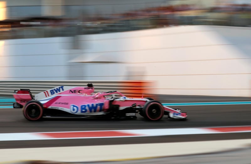 Force India driver Sergio Perez of Mexico steers his car during the qualifying session. AP Photo