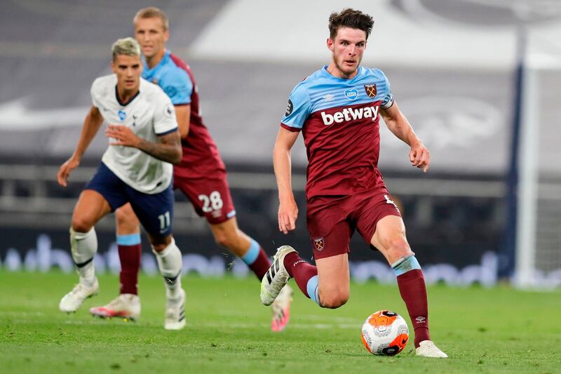 Declan Rice - 7: Was a human shield in front of West Ham's defence and showed some good touches and fine passes going forward. AFP