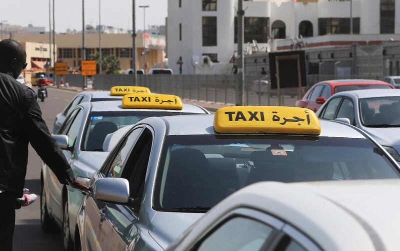 The flagfall for taxis in Abu Dhabi will rise from Dh3.50 to Dh5 during the day (6am to 10pm), and from Dh4 to Dh5.50 at all other times. Ravindranath K / The National 