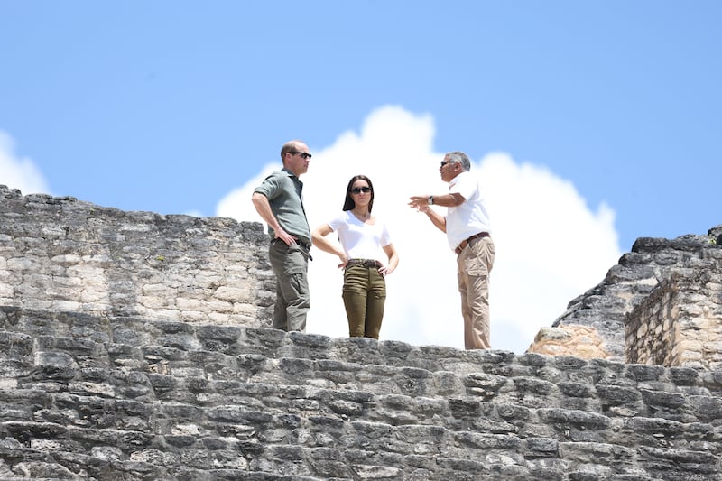 Prince William and his wife were given a guided tour of the Maya culture’s version of Buckingham Palace deep in the jungle, which remains the tallest man-made structure in Belize. Getty Images