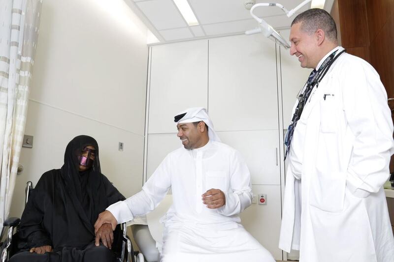 The condition of Emirati Moza Al Mansouri, 73, continues to improve after the surgery. Courtesy Cleveland Clinic Abu Dhabi