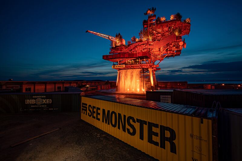 Creative studio Newsubstance led the transformation of the decommissioned oil rig into a public art installation.