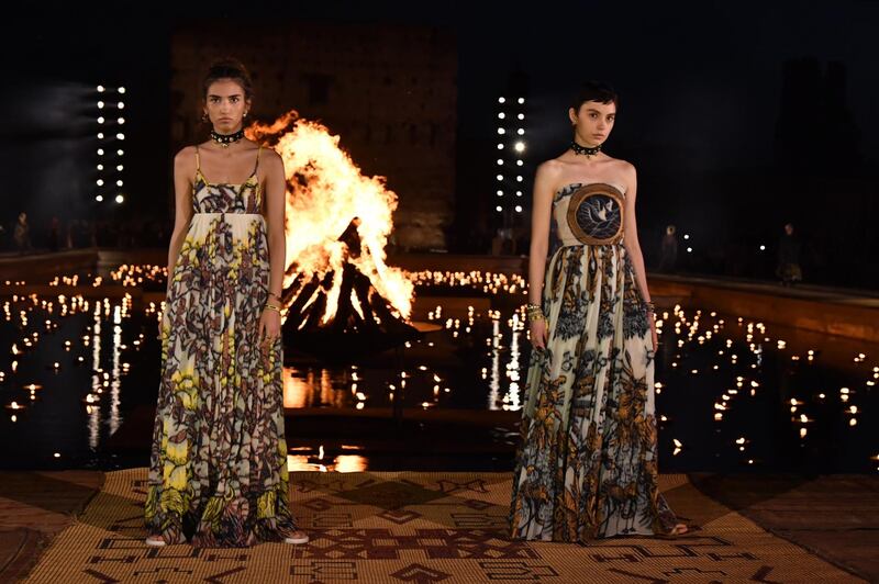 Models walk the runway during the Christian Dior Cruise 2020 show. Getty Images