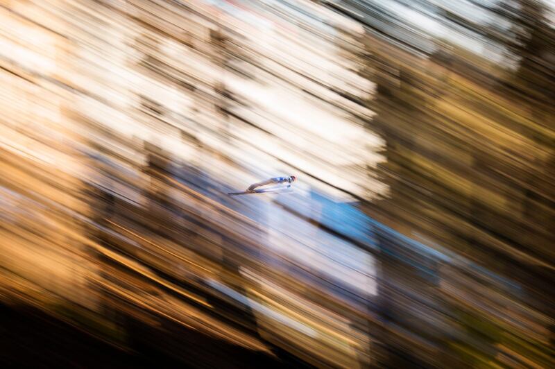 Yoshito Watabe of Japan soars through the air during the 2019 Nordic Skiing World Championships Seefeld at the Bergisel Schanze Innsbruck in Innsbruck, Austria. EPA