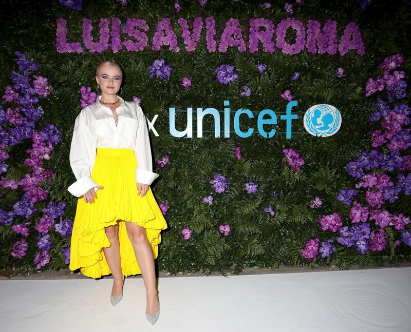 CAPRI, ITALY - AUGUST 29: Grace Chatto of Clean Bandit  attends the photocall at the LuisaViaRoma for Unicef event at La Certosa di San Giacomo on August 29, 2020 in Capri, Italy. (Photo by Elisabetta Villa/Getty Images for Luisa Via Roma)