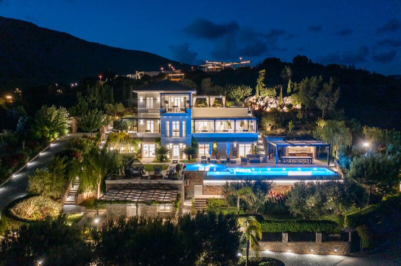 The six-bedroom Villa Phaedra in Elounda, Crete. Photos: Greece Sotheby’s International Realty