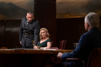 Kate Winslet and Matthias Schoenaerts in The Regime. HBO via AP