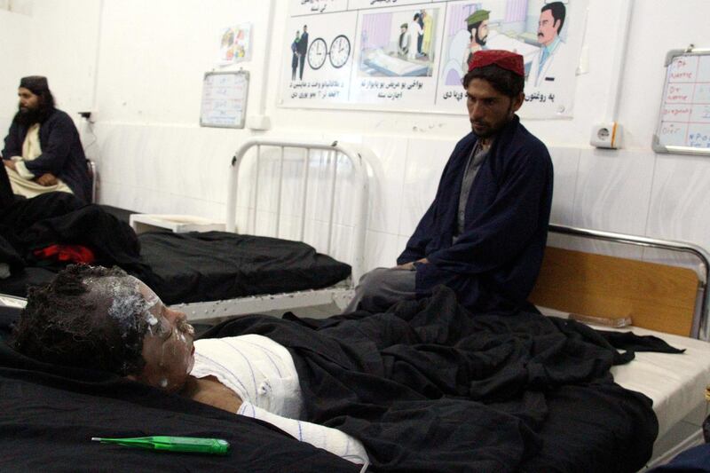 epaselect epa07196861 An injured boy receives treatment at a hospital after an airstrike in Helmand province, southern Afghanistan, 29 November 2018. At least 30 civilians were killed in an airstrike in Garmsir district in the province. Civilians and Taliban fighters were killed in the strike as Afghan government forces battled insurgents in southern Helmand province overnight.  EPA/WATAN YAR