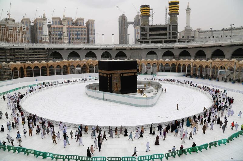 Muslim worshippers circumambulate the sacred Kaaba in Makkah’s Grand Mosque. AFP