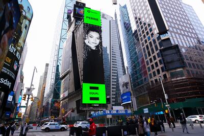 Egyptian rapper Perrie El Hariri's photo recently appeared on Spotify's digital advertisement hoardings in New York's famed Times Square. Photo: Spotify