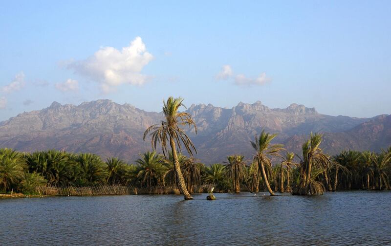 A lagoon is pictured outside Hadibo, the main city on Socotra island.