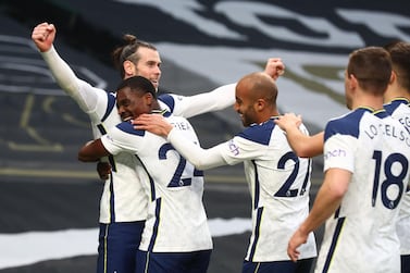Tottenham's Gareth Bale celebrates scoring against Southampton. Reuters