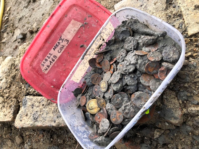 About 6,000 bronze, silver and gold coins were also found during the excavations in San Casciano dei Bagni. EPA