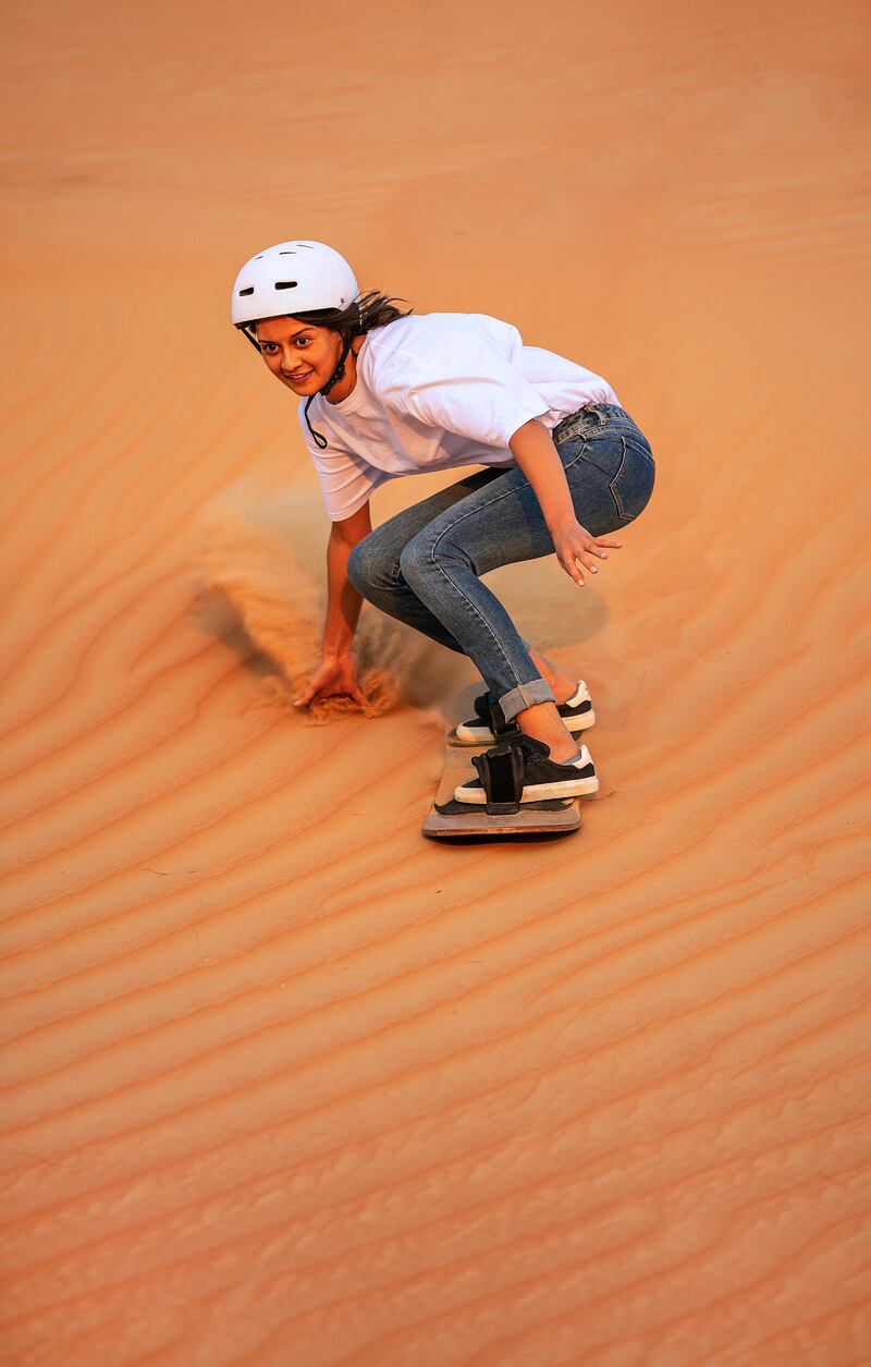 The dunes are perfect for sandboarding