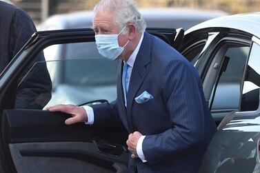 Prince Charles visits a Covid-19 vaccination centre in London on Tuesday. Reuters