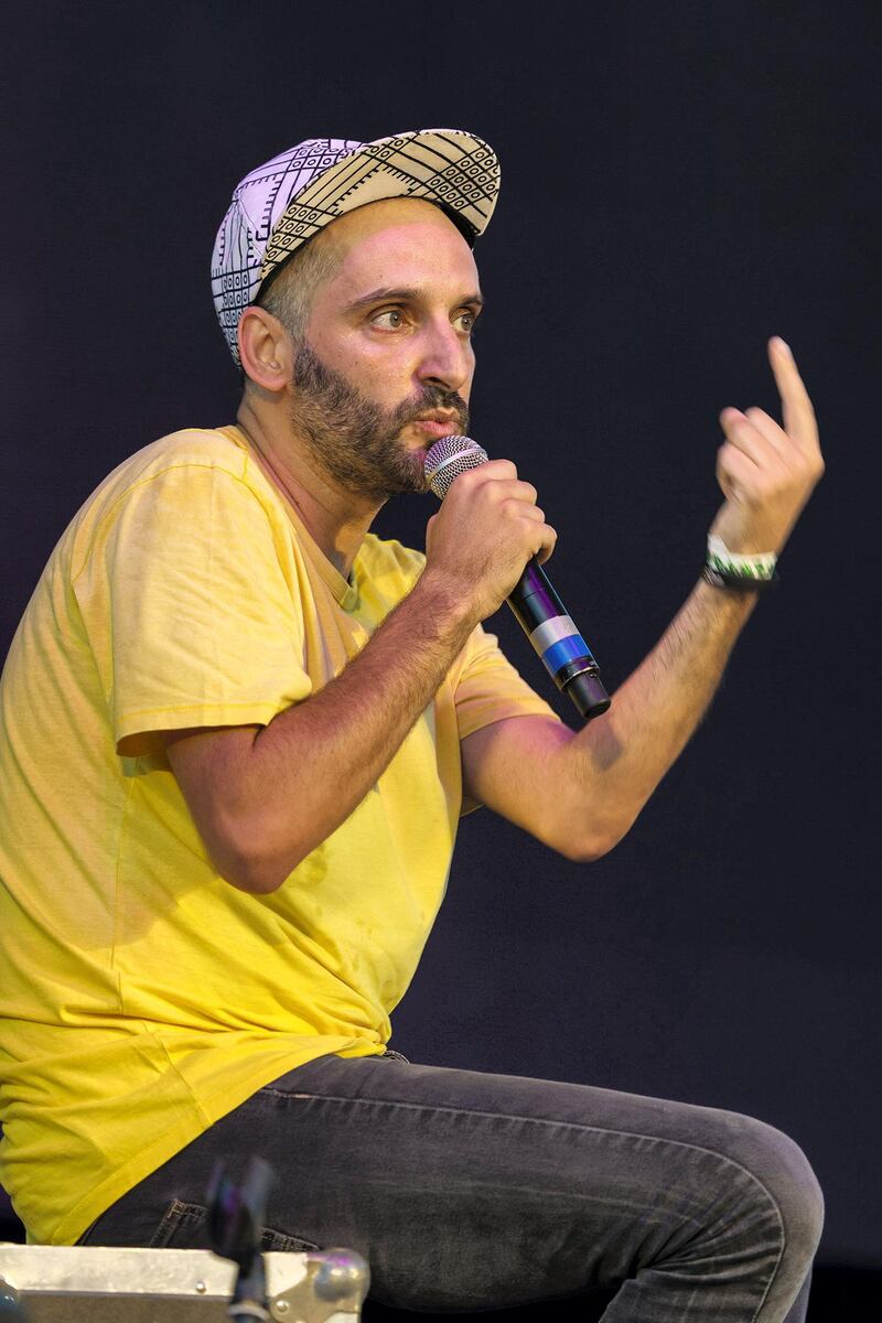 Angolan/Portuguese DJ and musician Pedro Coquenao performs with his band, Batida, at Central Park SummerStage, New York, New York, August 14, 2016. (Photo by Jack Vartoogian/Getty Images)