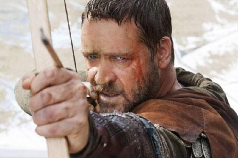 Russell Crowe plays a grittier Robin Hood than is traditional.
