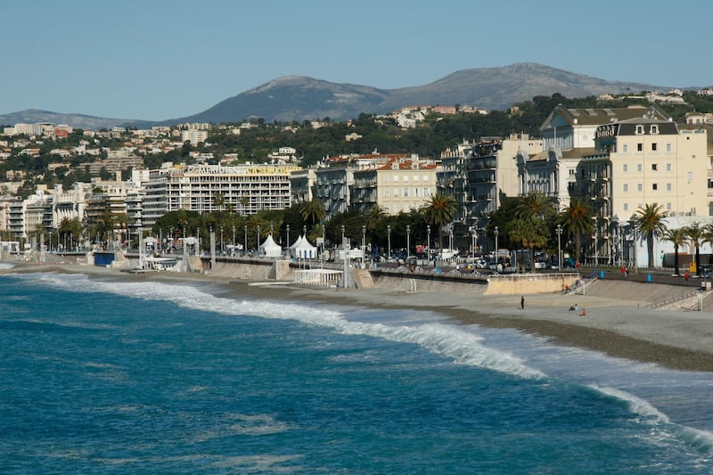 The beachfront promenade in Nice, France. Photo by John Brunton