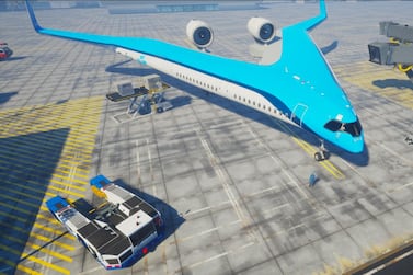 The Flying-V is more sustainable than today's most advanced aircraft, but is designed to be able to use existing airport infrastructure. Courtesy TU Delft