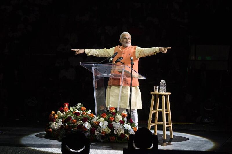 India’s Prime Minister Narendra Modi spoke at Madison Square Garden in New York, during a visit to the United States, in this September 28 file photo. Lucas Jackson / Reuters