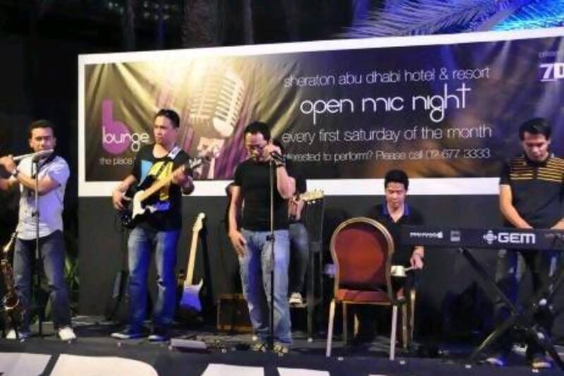 The funk band Session Zone plays at the Sheraton Abu Dhabi's Open Mic Night. Courtesy Sheraton Abu Dhabi