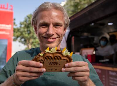 Find the Dragon’s Breath waffle outside the Norway Pavilion. Victor Besa / The National