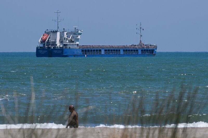 The Russian-flagged cargo ship 'Zhibek Zholy' was anchored off Karasu in Turkey for several days. AFP