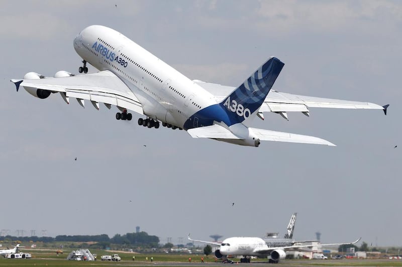 An Airbus A380, the world's largest jetliner, at Le Bourget airport near Paris. Airbus says rivals will try to undermine it if Brexit results in problems for the European firm. Pascal Rossignol / Reuters