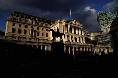 (FILES) This file photo taken on February 05, 2021 shows a general view of the Bank of England (BoE) in the City of London.        The Bank of England on March 18, 2021 kept its key interest rate at a record low, as the economic outlook is boosted by lockdown-easing plans and the rapid Covid vaccination drive. / AFP / Niklas HALLE'N
