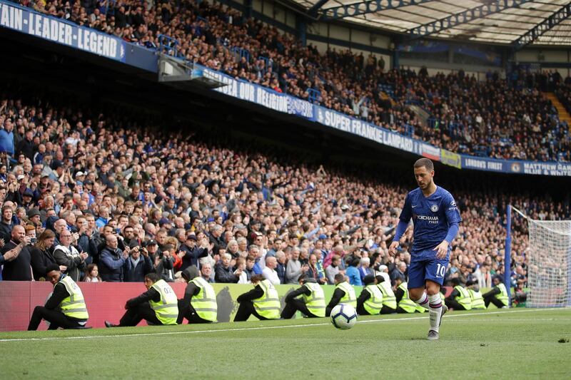 Eden Hazard in action for Chelsea. Getty