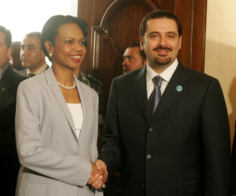 With former US secretary of state Condoleezza Rice in 2005.