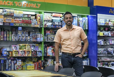 Abu Dhabi, United Arab Emirates - Mark Azzam, founder of Back to Games at Al Wahda mall. Khushnum Bhandari for The National