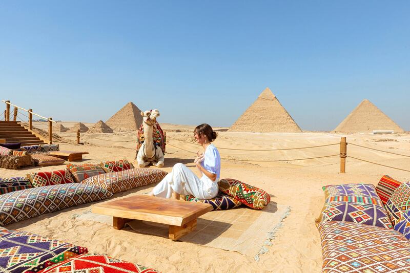 Bedouin seats at 9 Pyramids Lounge. courtesy: Orascom Pyramids Entertainment