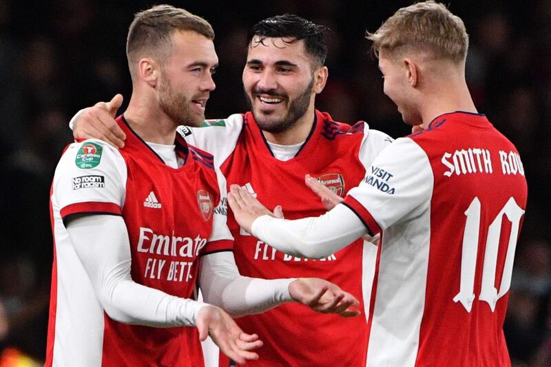 SUBS: Calum Chambers (For White 55’): 8 - The defender scored with his first touch, heading in from a corner to give them the lead. The super-sub looked composed at the back. AFP