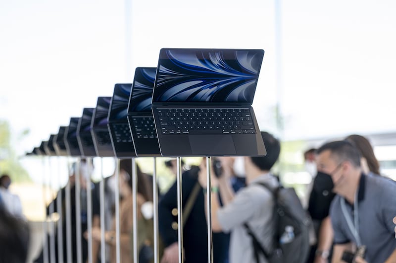 The MacBook Air is unveiled at the Apple Worldwide Developers' Conference at Apple Park campus in Cupertino, California in June 2022. Bloomberg 