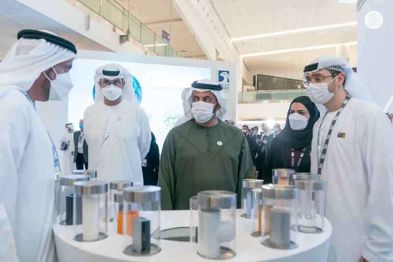 Sheikh Hamdan bin Zayed visits Adipec 2021. Photo: Abu Dhabi Media Office
